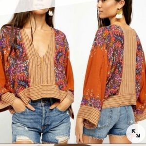 Bohemian Floral V-Neck Blouse